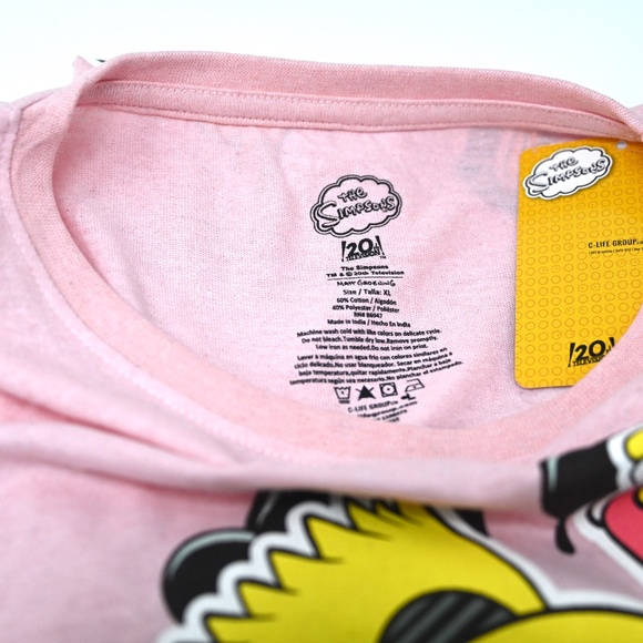The Simpsons Retro Pink Graphic Bart Simpson on Skateboard T-Shirt XL - Picture 5 of 5